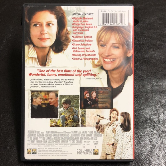Stepmom DVD, 1999 FS/WS Susan Sarandon Julia Roberts Ed Harris - Picture 2 of 9
